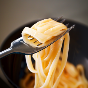 al dente pasta test with fork
